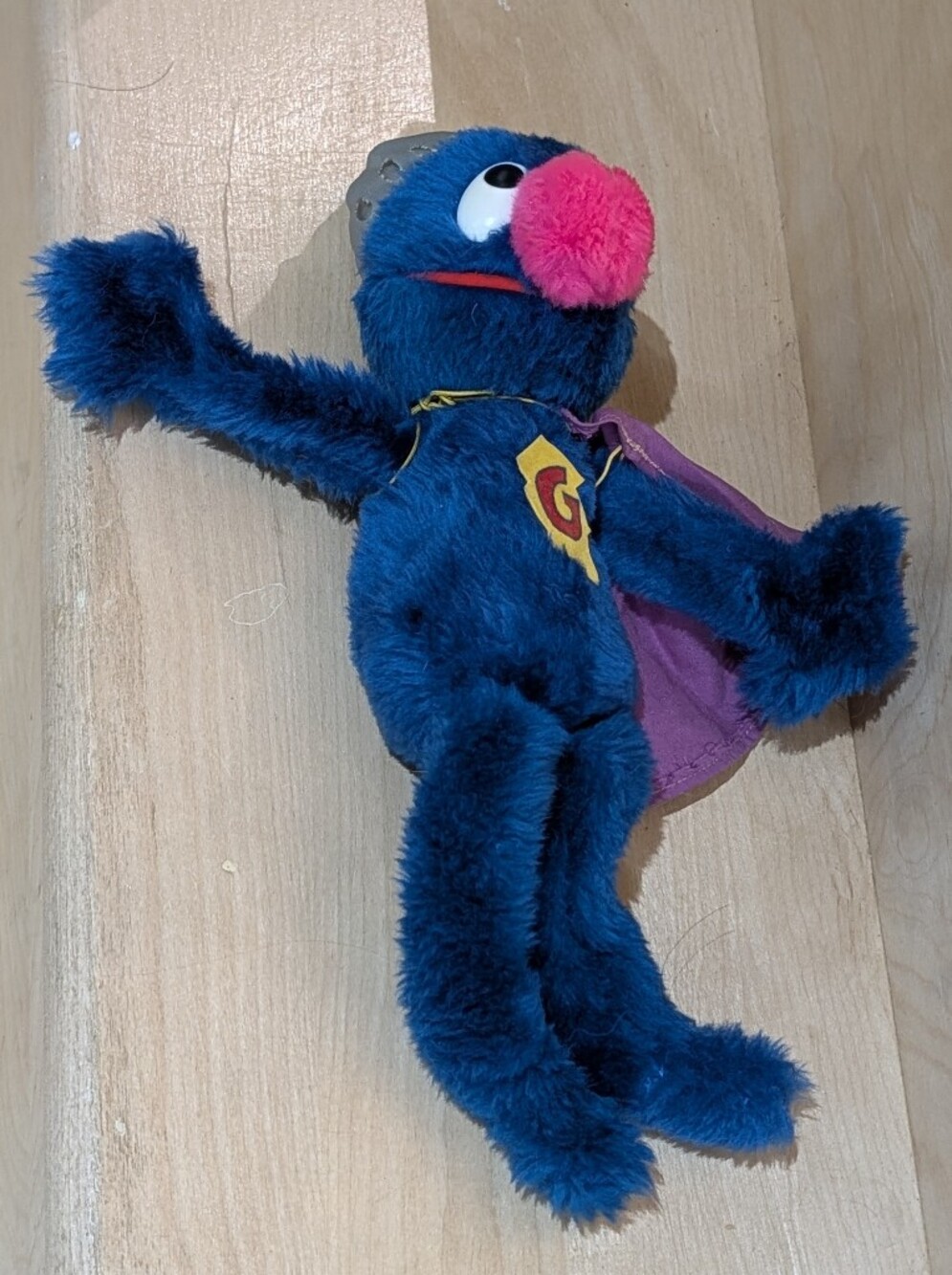 Vintage 1970s Knickerbocker Super Grover Plush Doll From Sesame Street